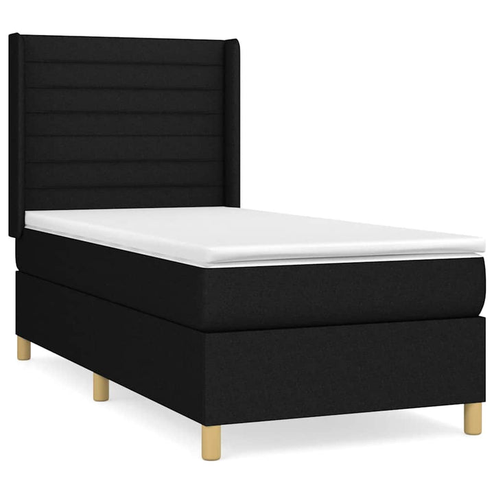 kontinentalseng med madras 90x200 cm stof sort