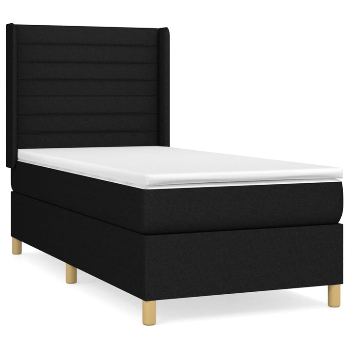 kontinentalseng med madras 100x200 cm stof sort