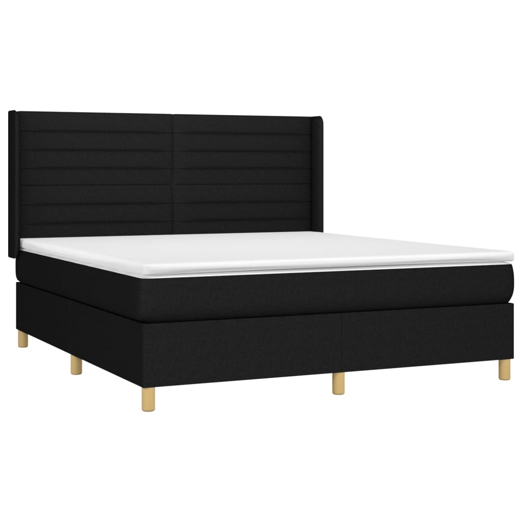 kontinentalseng med madras 160x200 cm stof sort
