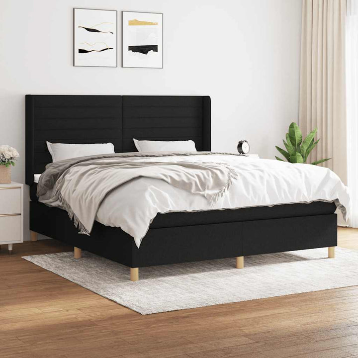 kontinentalseng med madras 160x200 cm stof sort