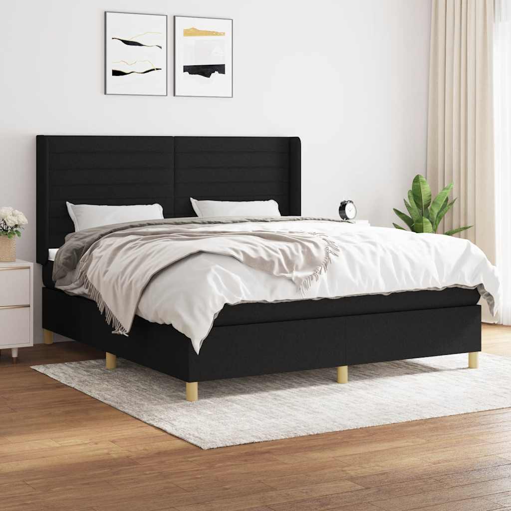 kontinentalseng med madras 180x200 cm stof sort
