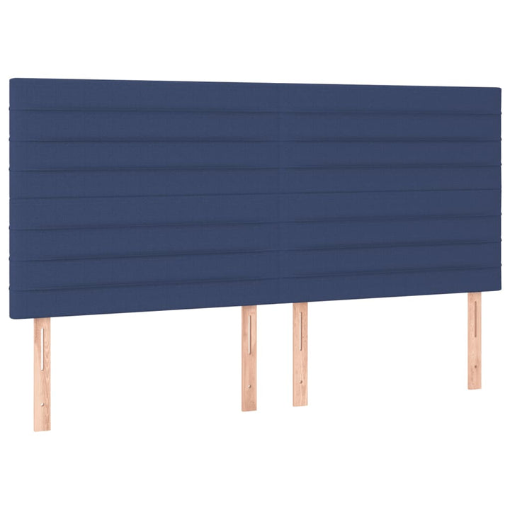 kontinentalseng med madras 200x200 cm stof blå