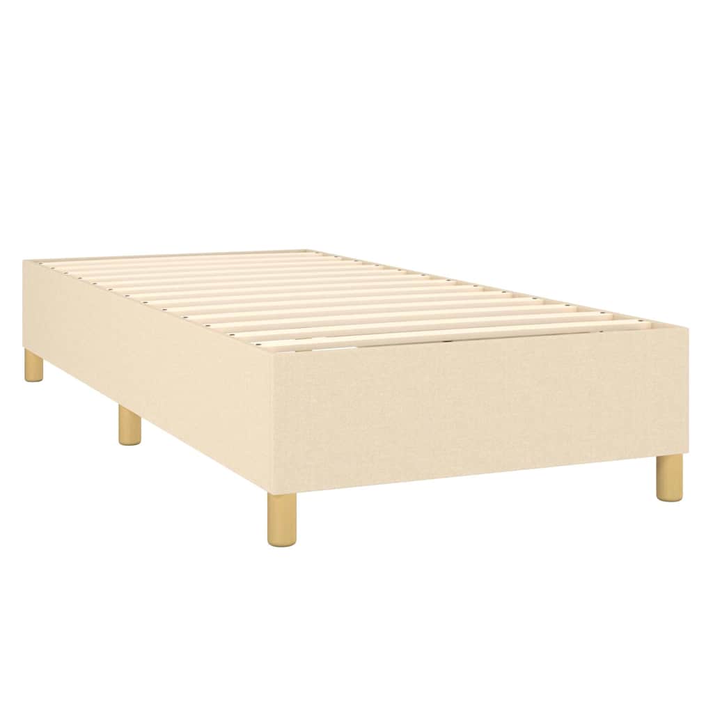 kontinentalseng med madras 90x200 cm stof cremefarvet