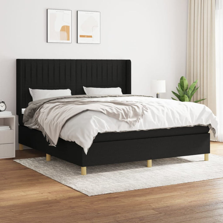 kontinentalseng med madras 160x200 cm stof sort