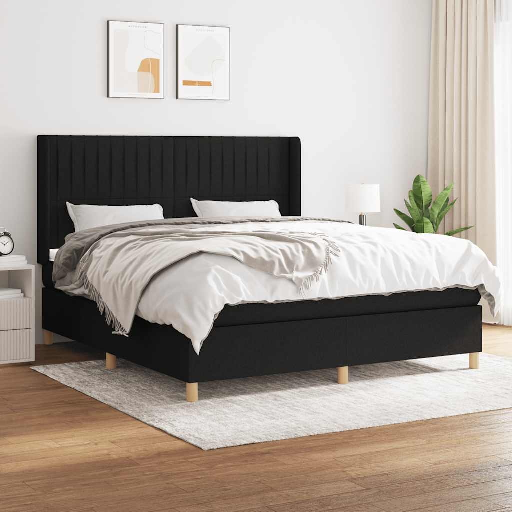 kontinentalseng med madras 180x200 cm stof sort