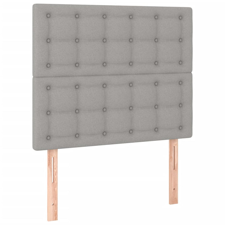 kontinentalseng 80x200 cm stof lysegrå