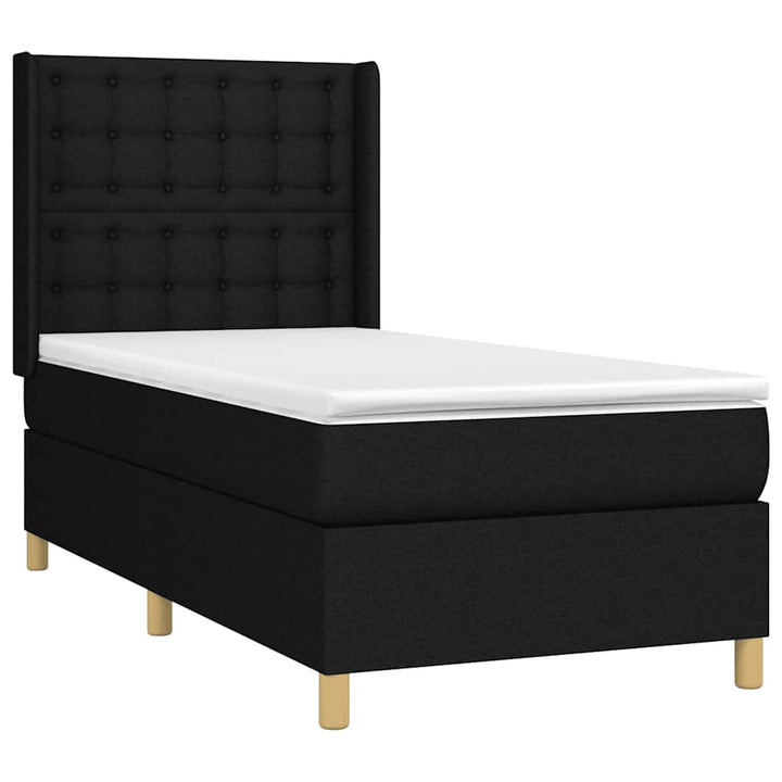 kontinentalseng med madras 100x200 cm stof sort