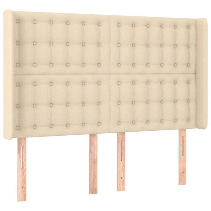 kontinentalseng med madras 140x190 cm stof cremefarvet