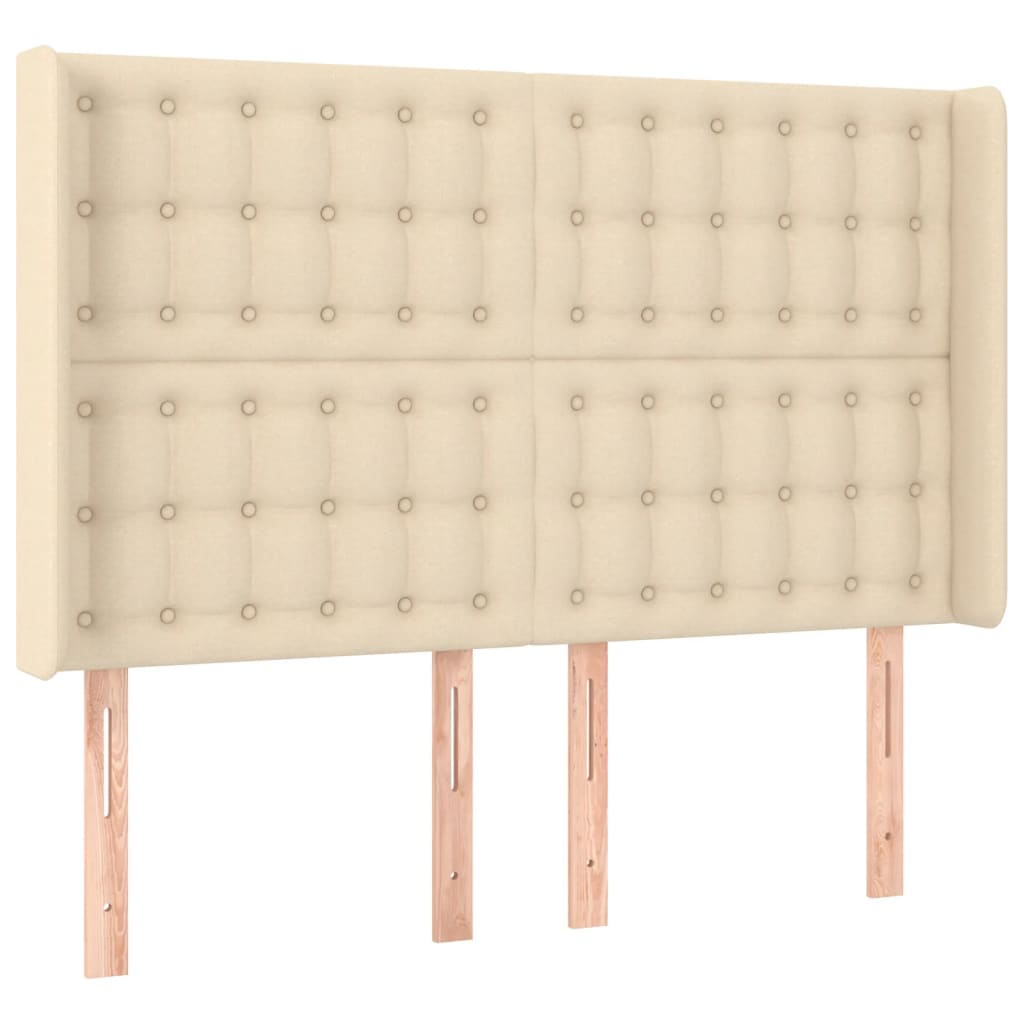 kontinentalseng med madras 140x200 cm stof cremefarvet