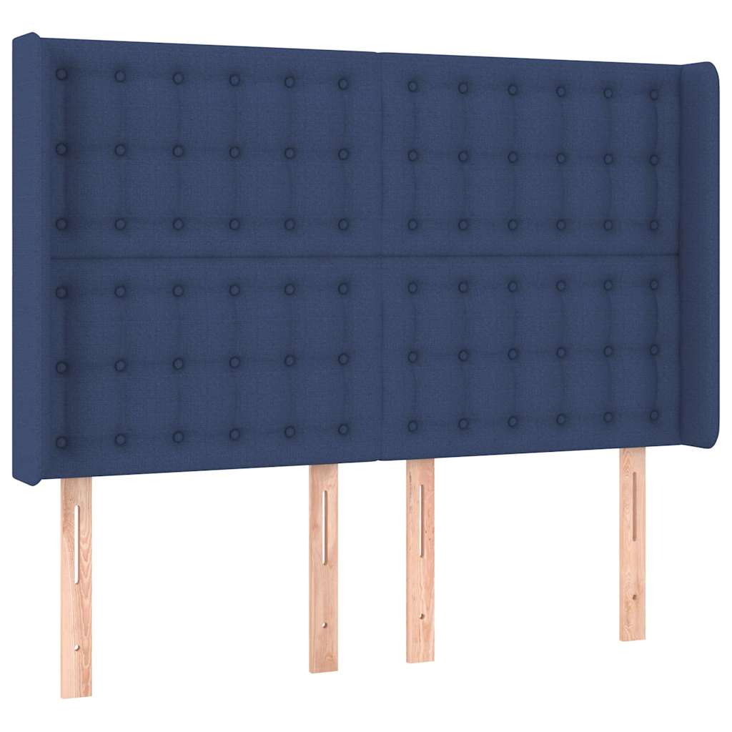 kontinentalseng med madras 140x200 cm stof blå