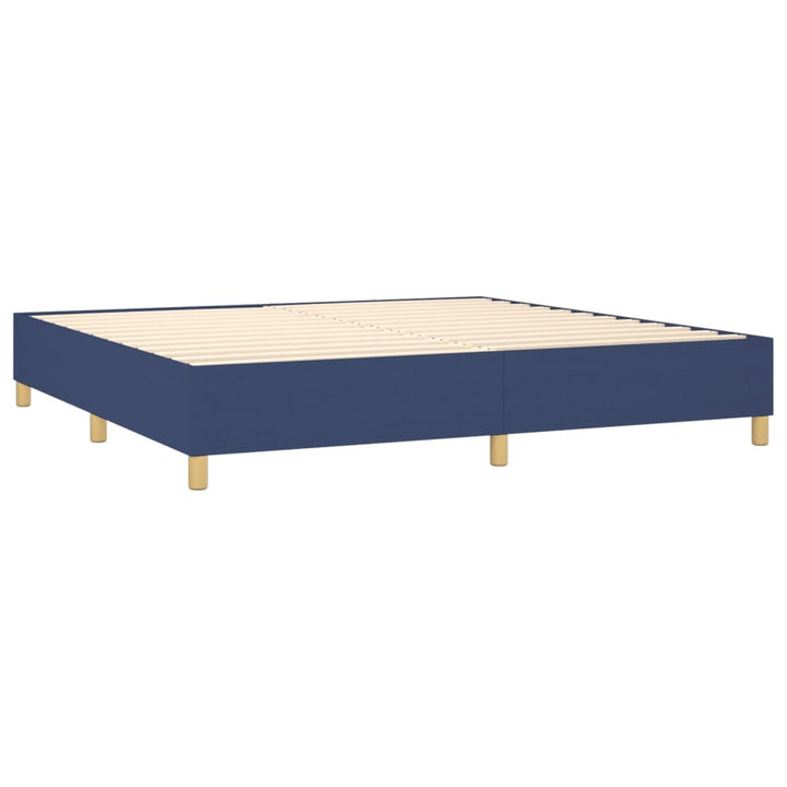 kontinentalseng med madras 200x200 cm stof blå