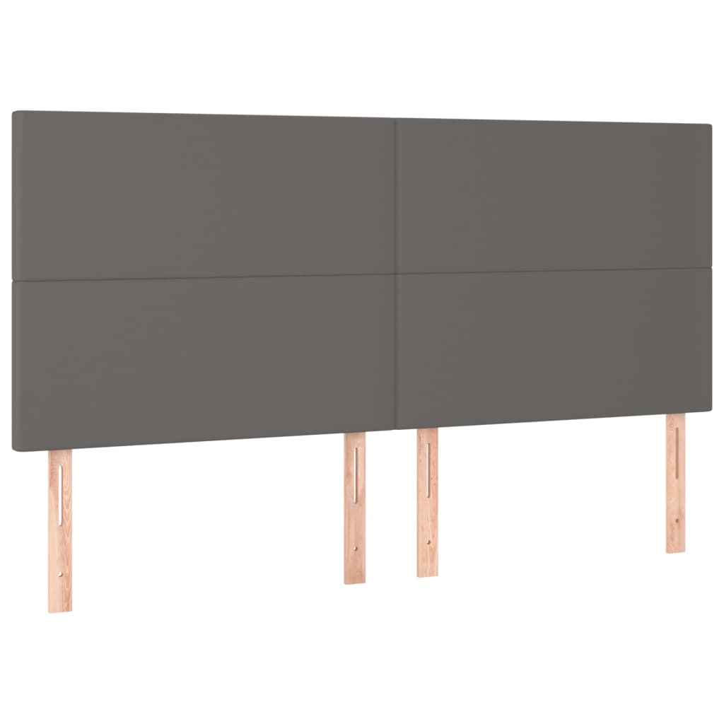 kontinentalseng 160x200 cm kunstlæder grå