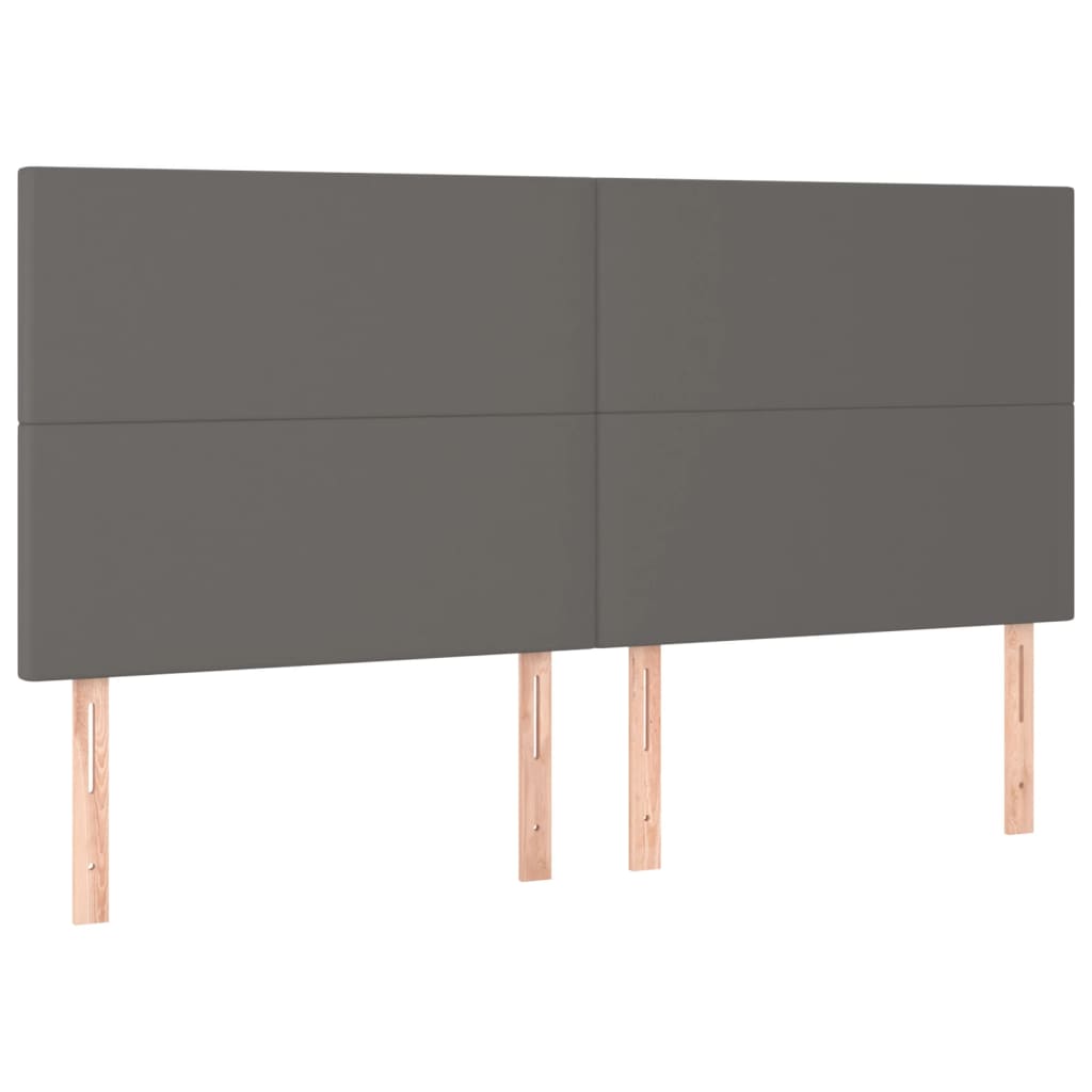 kontinentalseng med madras 180x200 cm kunstlæder grå