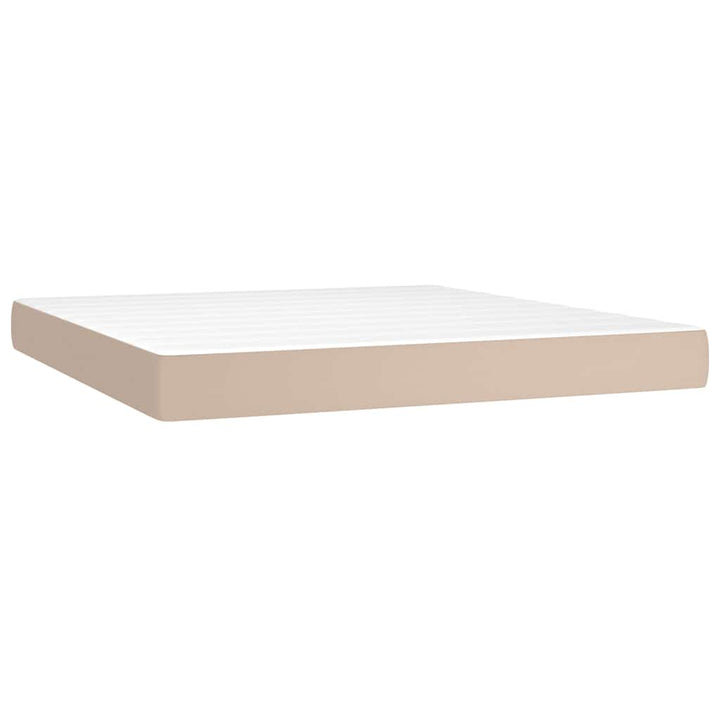 kontinentalseng 180x200 cm kunstlæder cappuccinofarvet