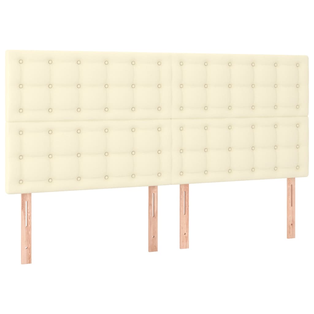 kontinentalseng 160x200 cm kunstlæder cremefarvet