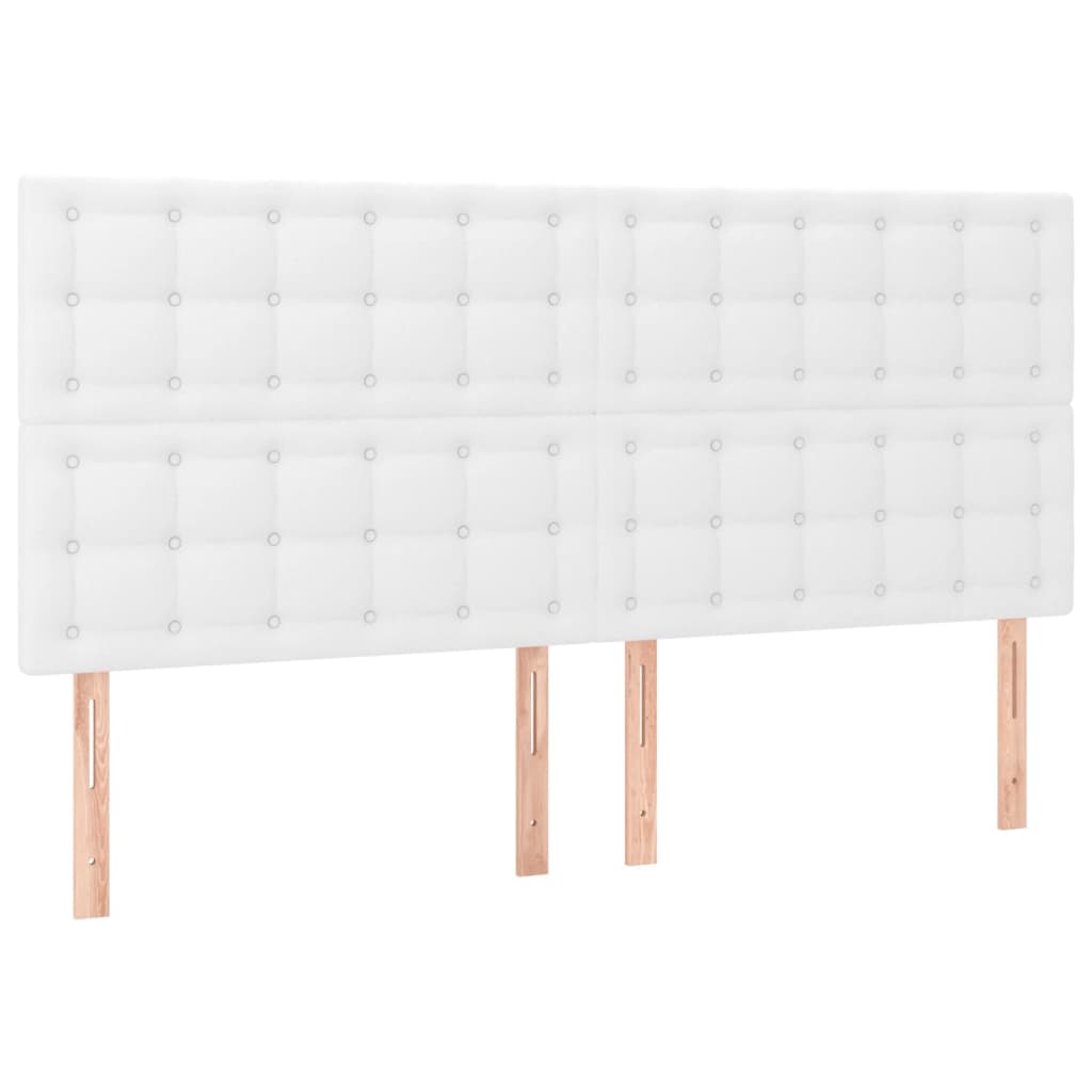 kontinentalseng med madras 200x200 cm kunstlæder hvid