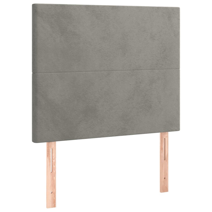 kontinentalseng med madras 80x200 cm fløjl lysegrå