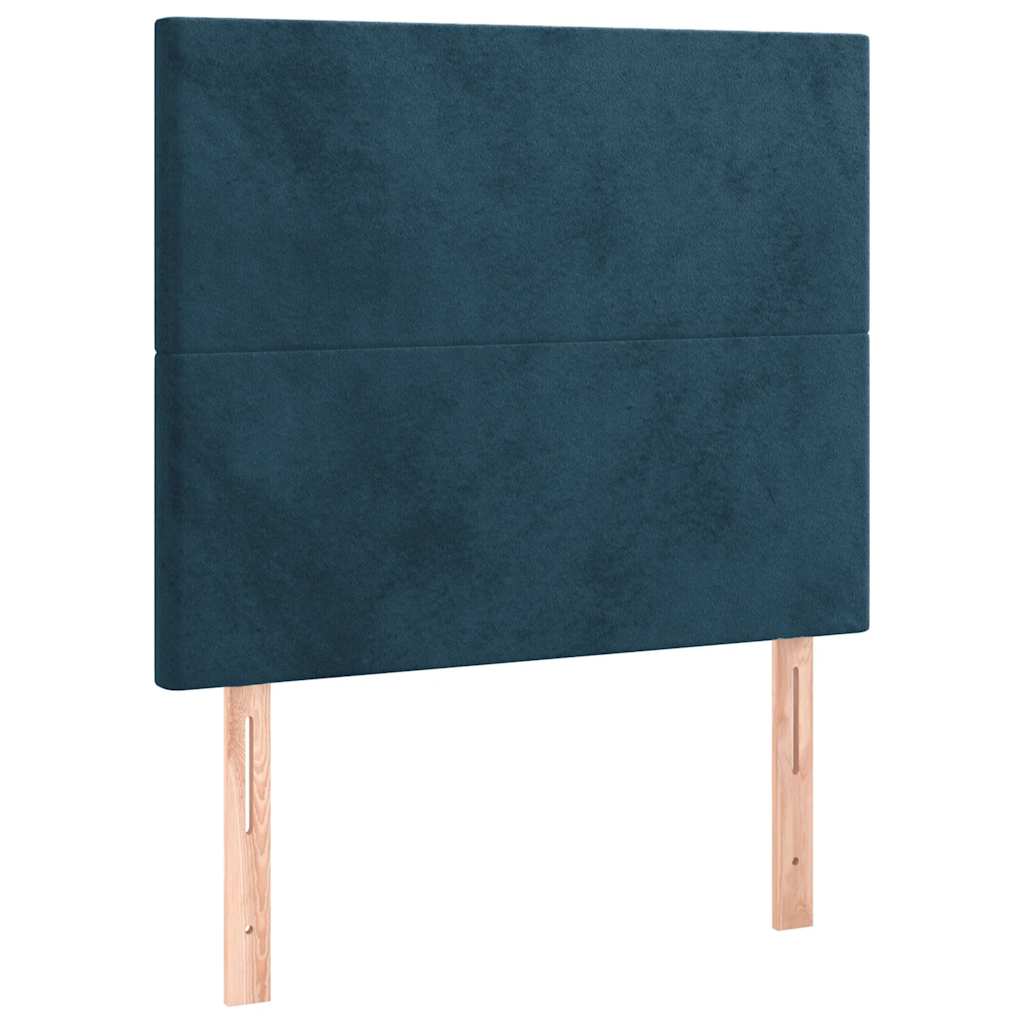 kontinentalseng med madras 90x190 cm fløjl mørkeblå