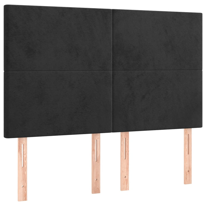 kontinentalseng med madras 140x190 cm fløjl sort