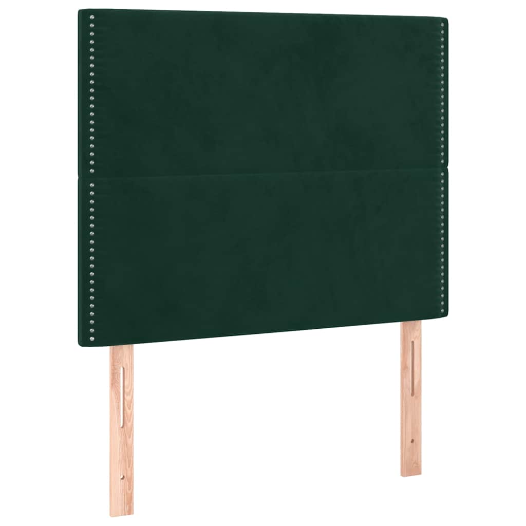 kontinentalseng med madras 90x200 cm fløjl mørkegrøn