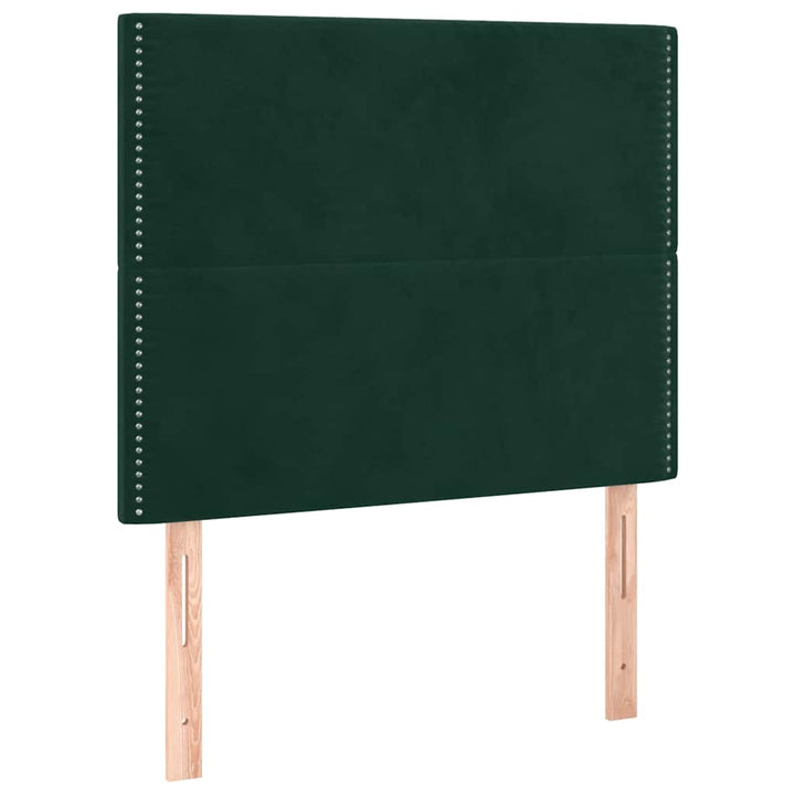 kontinentalseng med madras 90x200 cm fløjl mørkegrøn