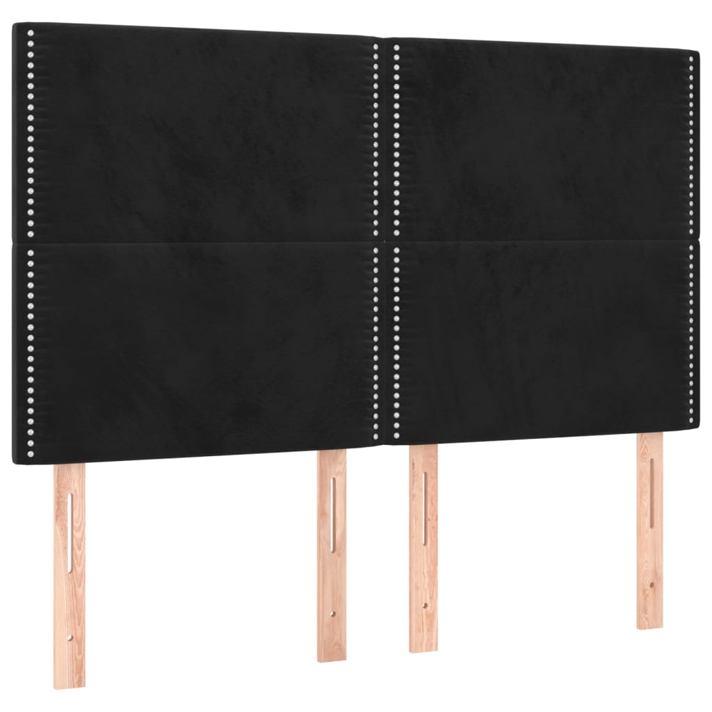 kontinentalseng med madras 140x200 cm fløjl sort