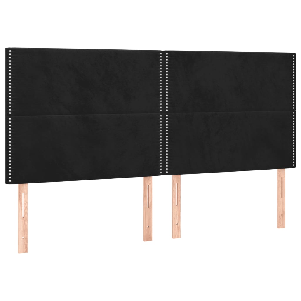 kontinentalseng med madras 160x200 cm fløjl sort