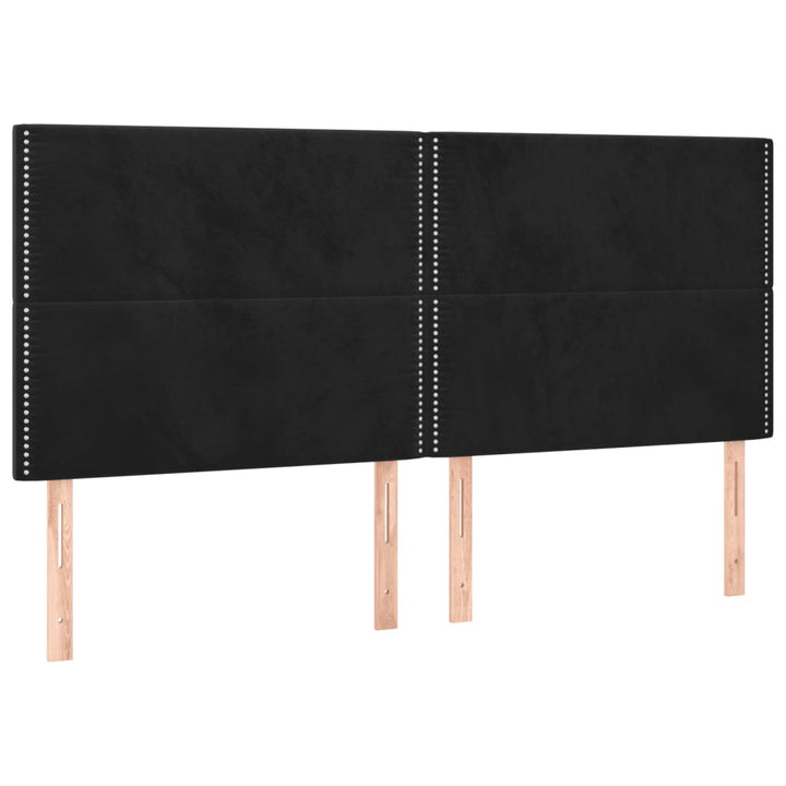 kontinentalseng med madras 160x200 cm fløjl sort