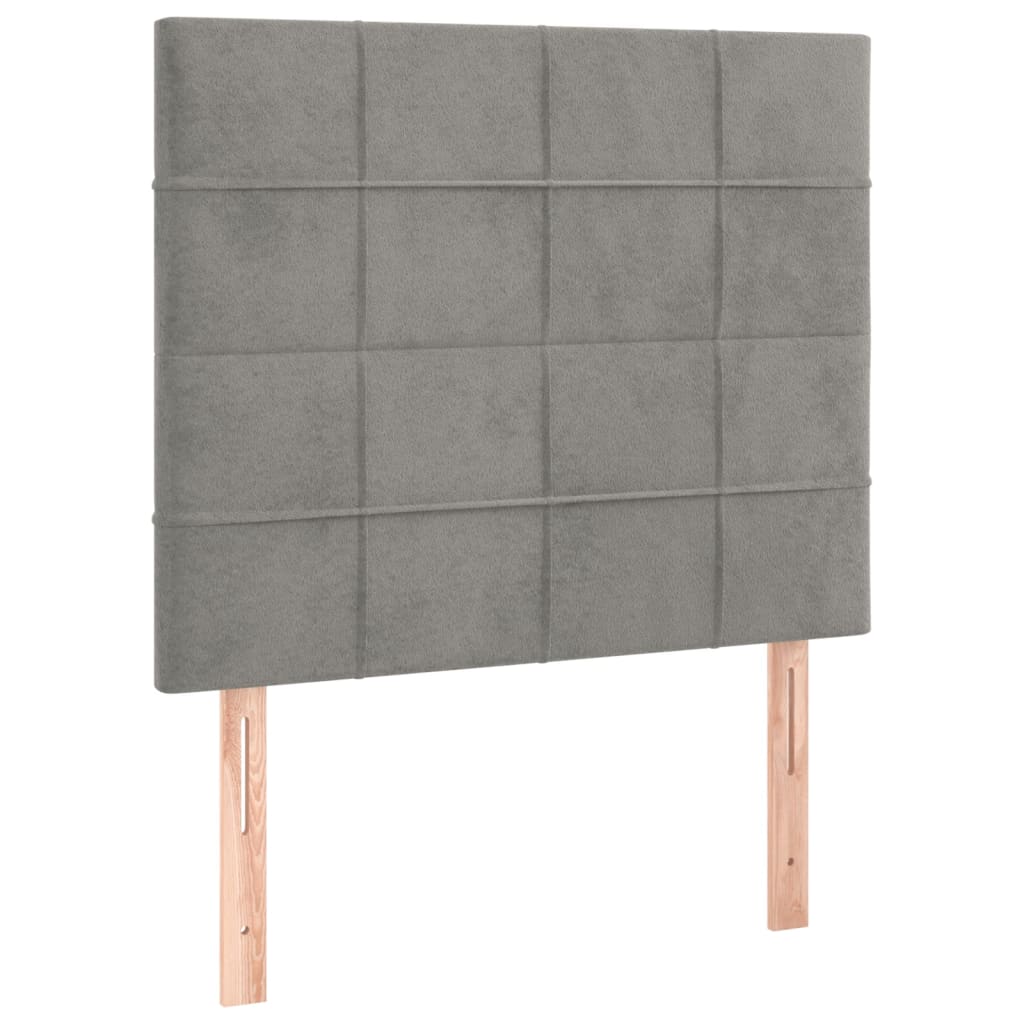 kontinentalseng med madras 80x200 cm fløjl lysegrå