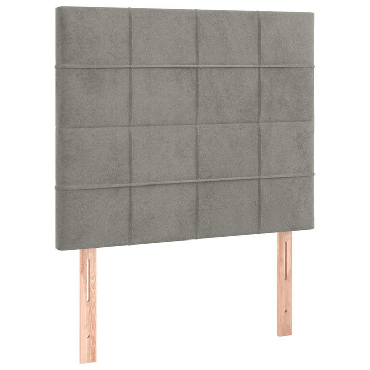 kontinentalseng med madras 100x200 cmfløjl lysegrå
