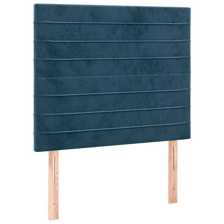 kontinentalseng med madras 90x200 cm fløjl mørkeblå