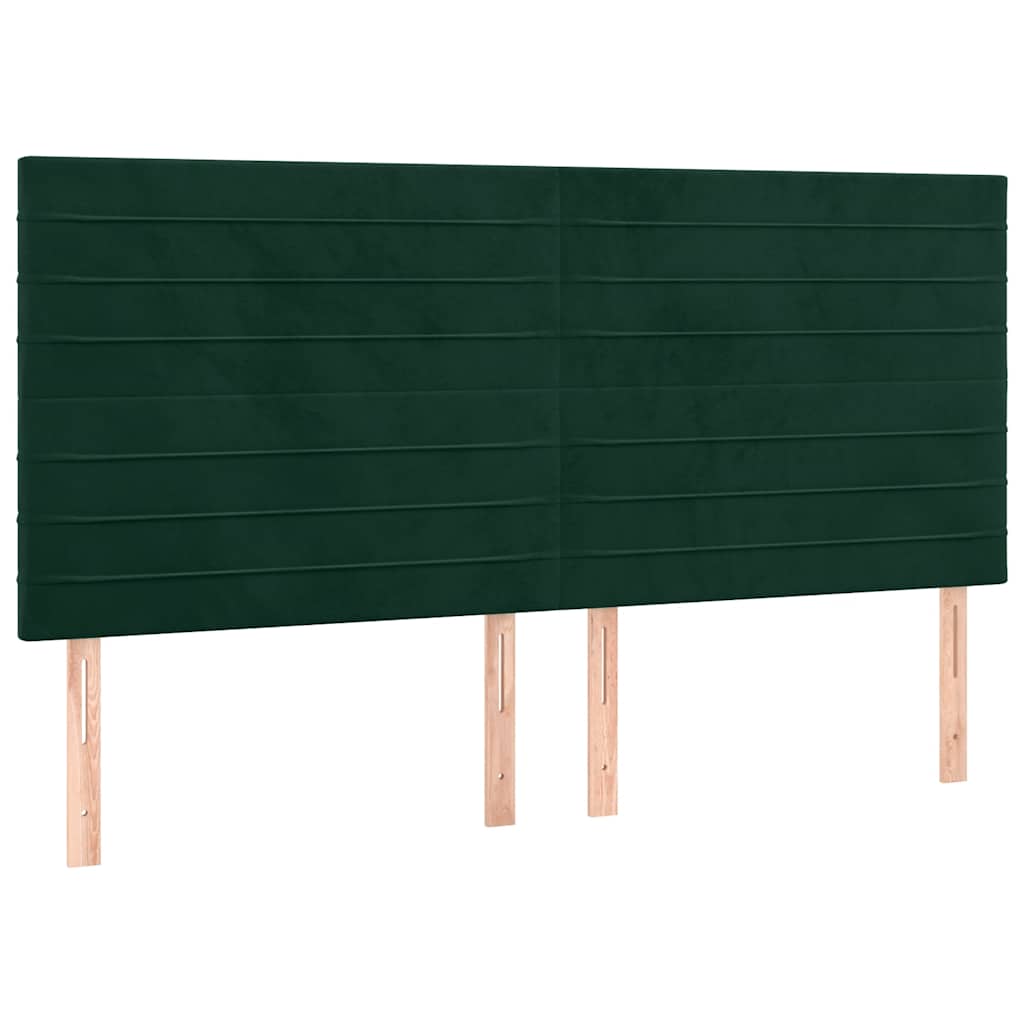kontinentalseng med madras 180x200 cm fløjl mørkegrøn