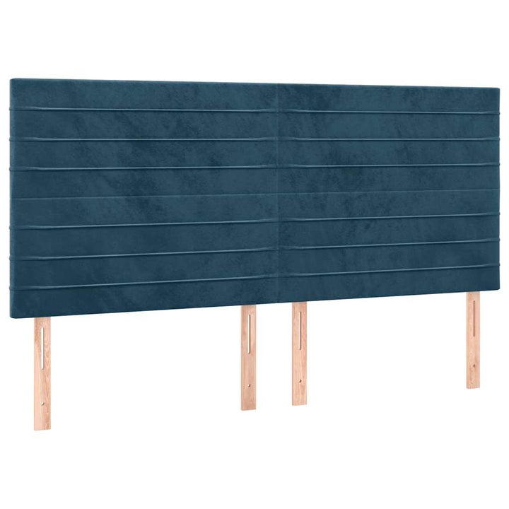 kontinentalseng med madras 180x200 cm fløjl mørkeblå