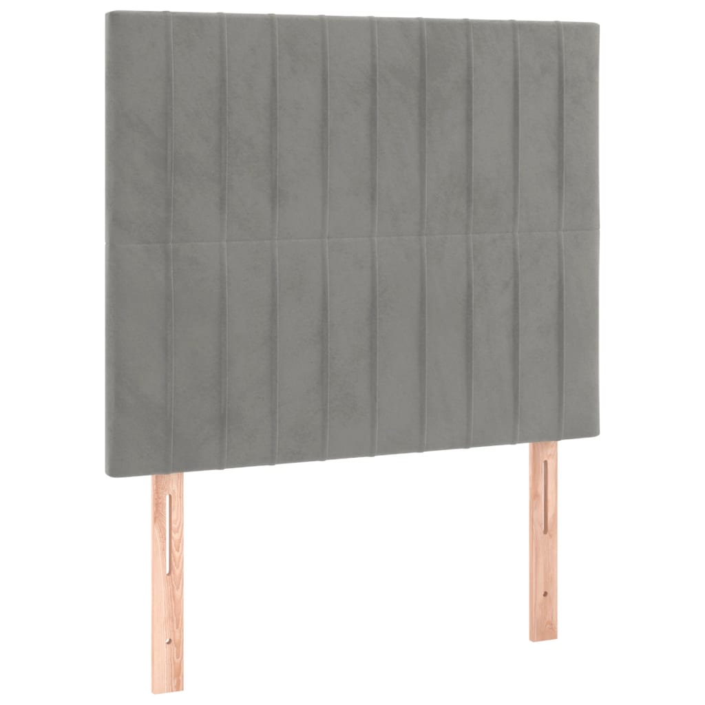 kontinentalseng med madras 80x200 cm fløjl lysegrå