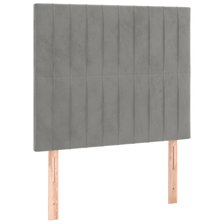kontinentalseng med madras 80x200 cm fløjl lysegrå