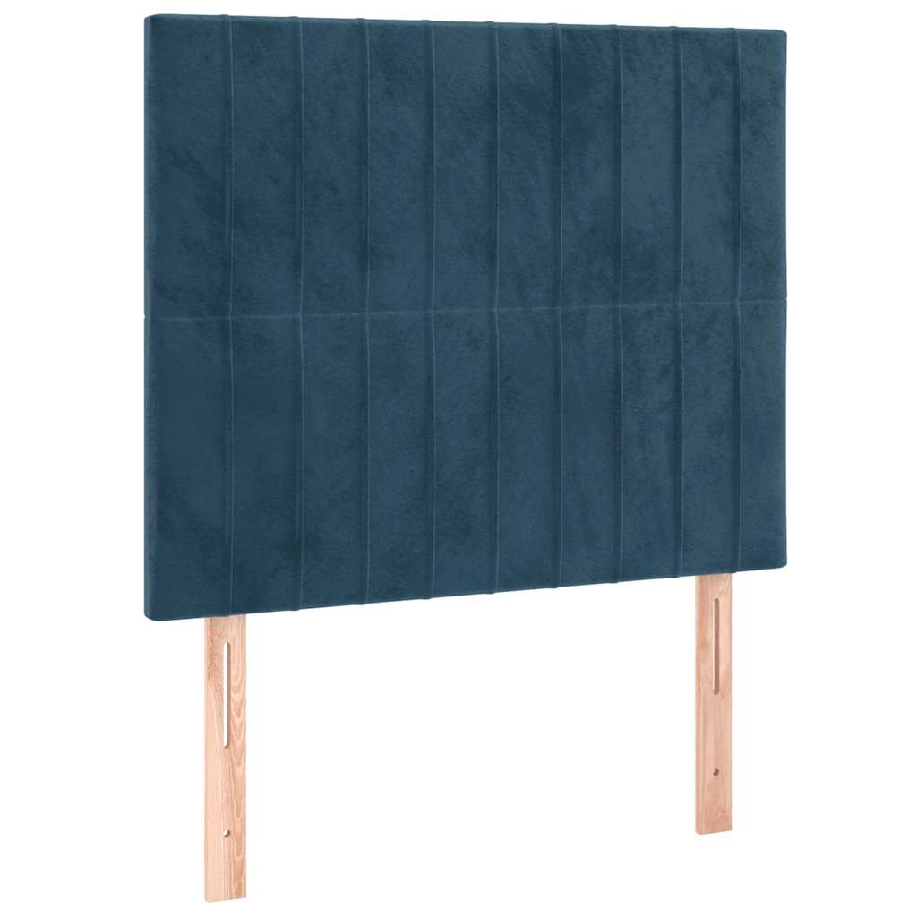 kontinentalseng med madras 90x190 cm fløjl mørkeblå