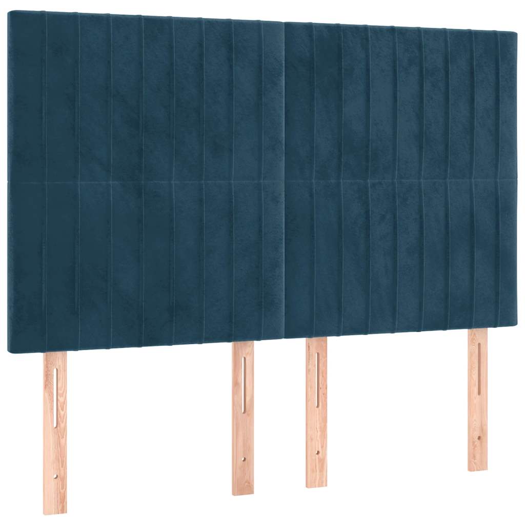 kontinentalseng med madras 140x200 cm fløjl mørkeblå