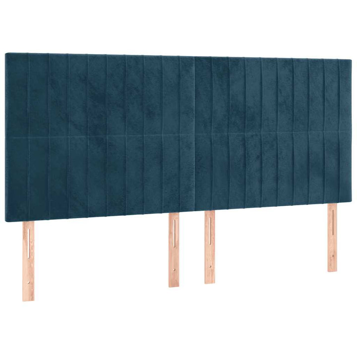 kontinentalseng med madras 180x200 cm fløjl mørkeblå