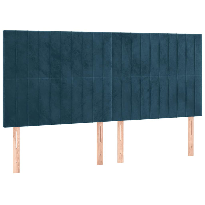 kontinentalseng med madras 200x200 cm fløjl mørkeblå