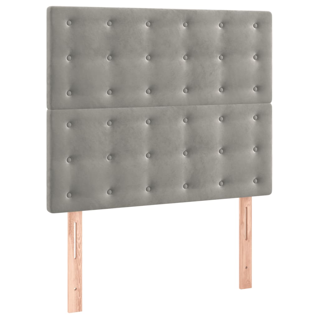 kontinentalseng med madras 80x200 cm fløjl lysegrå