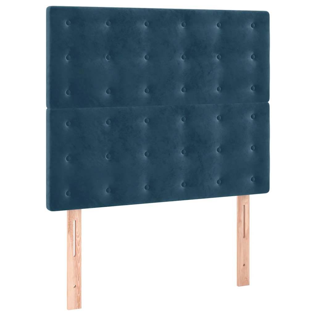 kontinentalseng med madras 80x200 cm fløjl mørkeblå