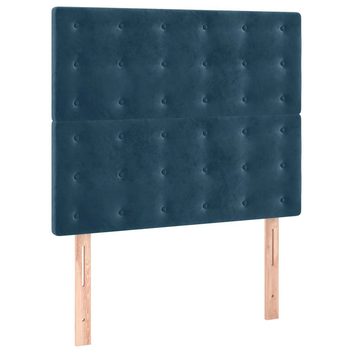 kontinentalseng med madras 80x200 cm fløjl mørkeblå