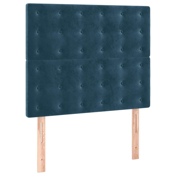kontinentalseng med madras 90x200 cm fløjl mørkeblå