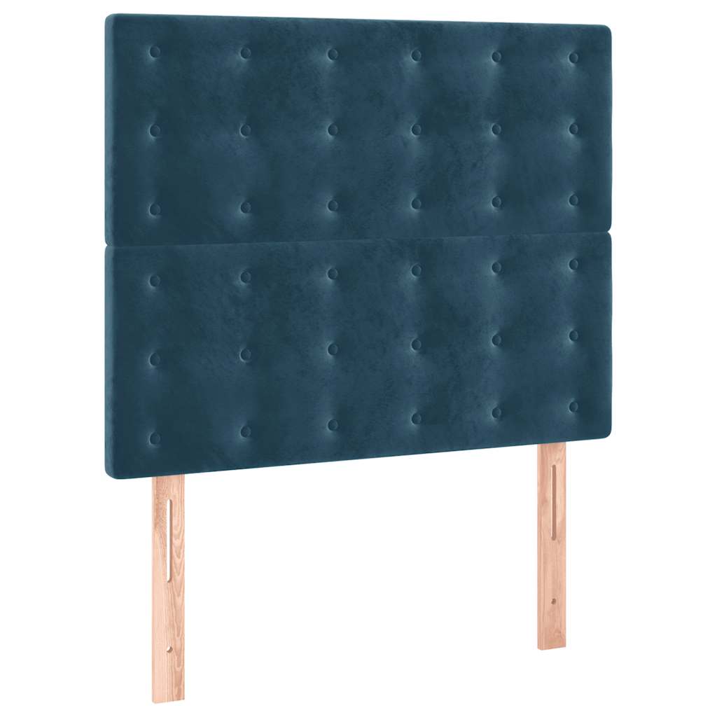 kontinentalseng med madras 90x200 cm fløjl mørkeblå