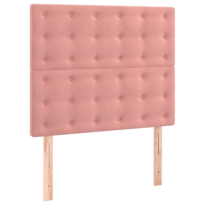 kontinentalseng med madras 90x200 cm fløjl lyserød