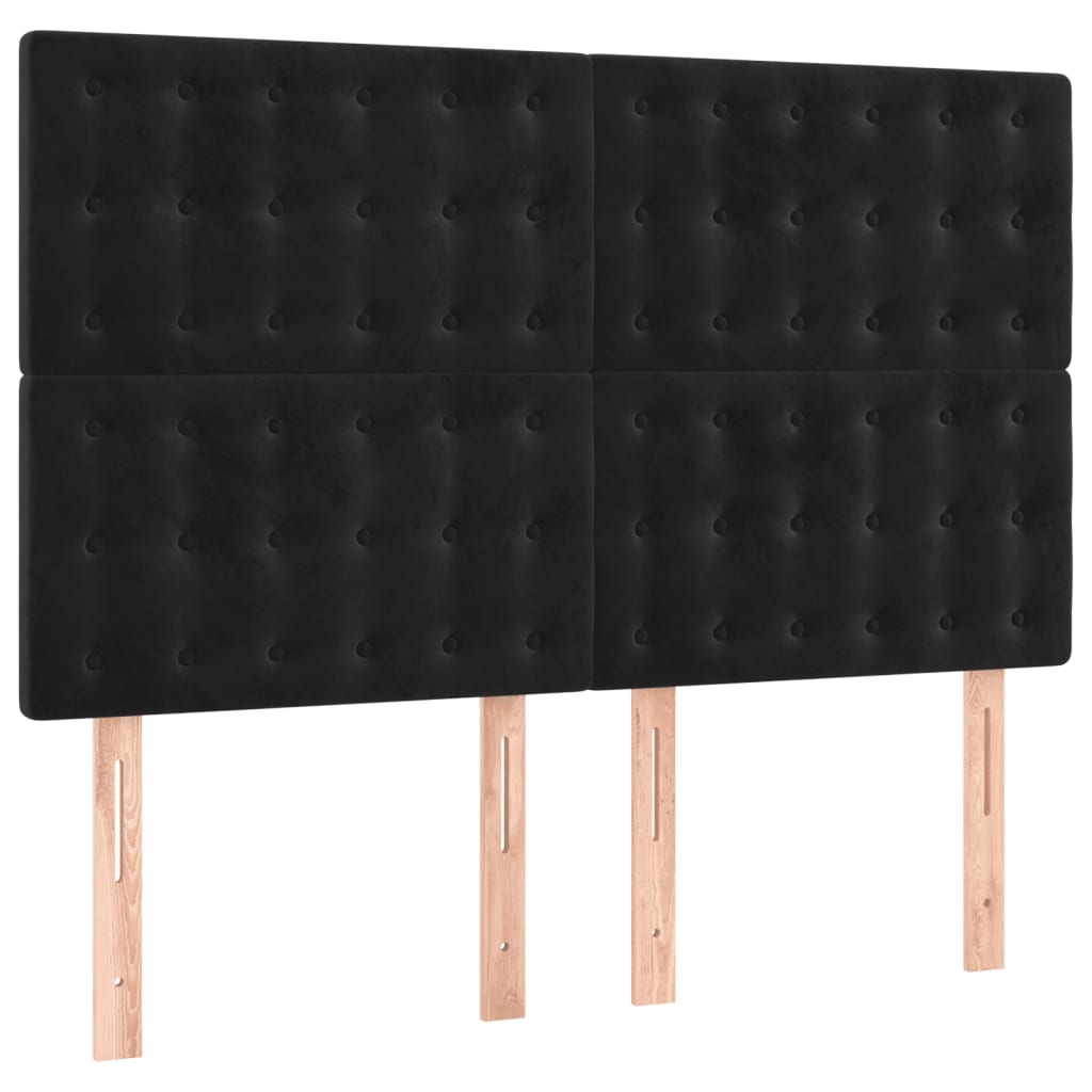 kontinentalseng med madras 140x190 cm fløjl sort