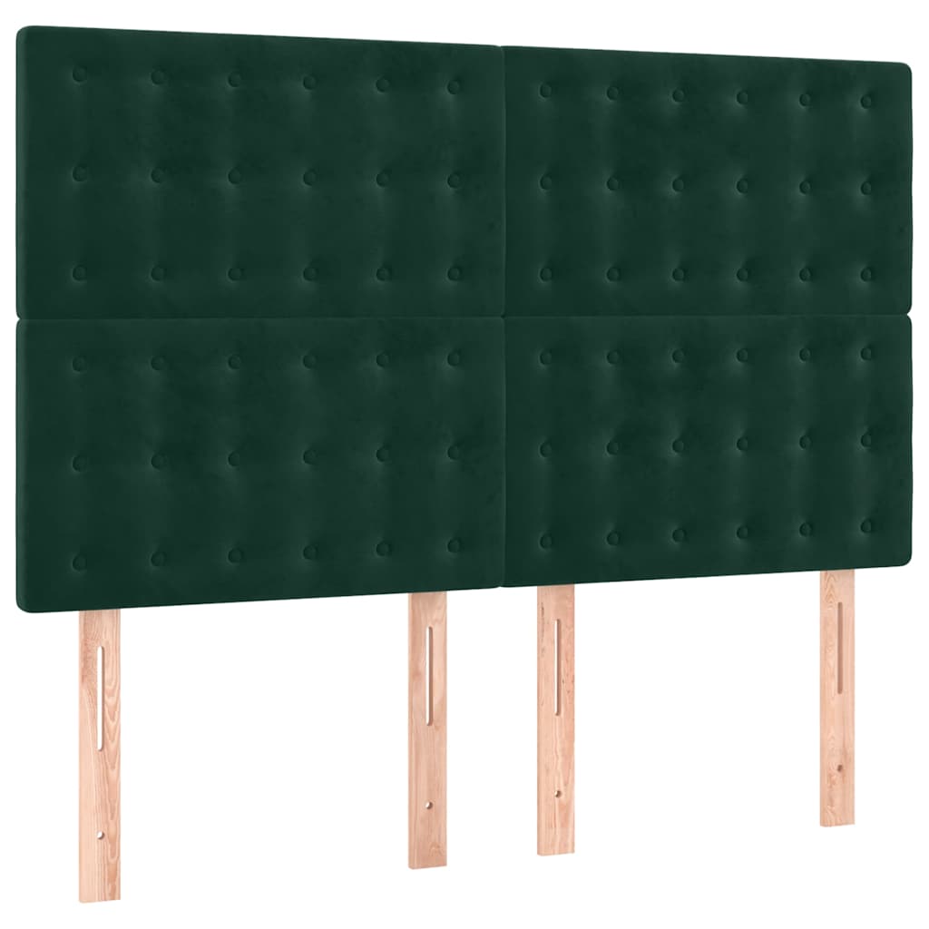 kontinentalseng med madras 140x190 cm fløjl mørkegrøn