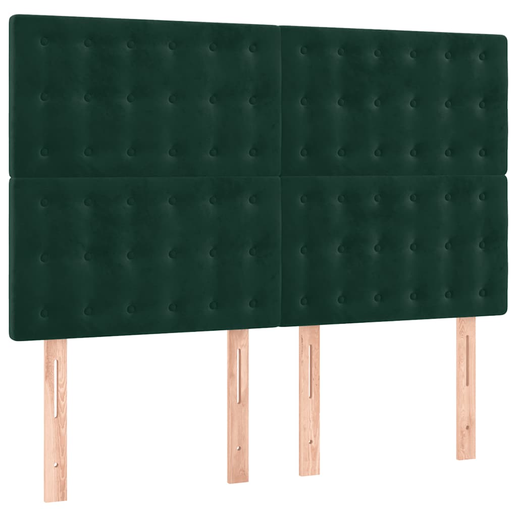 kontinentalseng med madras 140x190 cm fløjl mørkegrøn