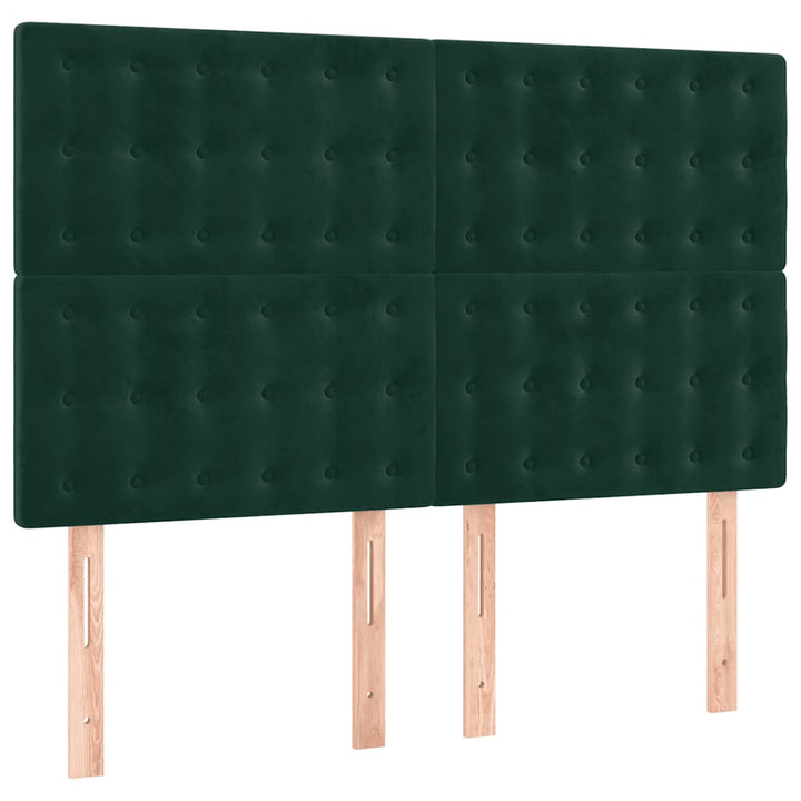 kontinentalseng med madras 140x190 cm fløjl mørkegrøn