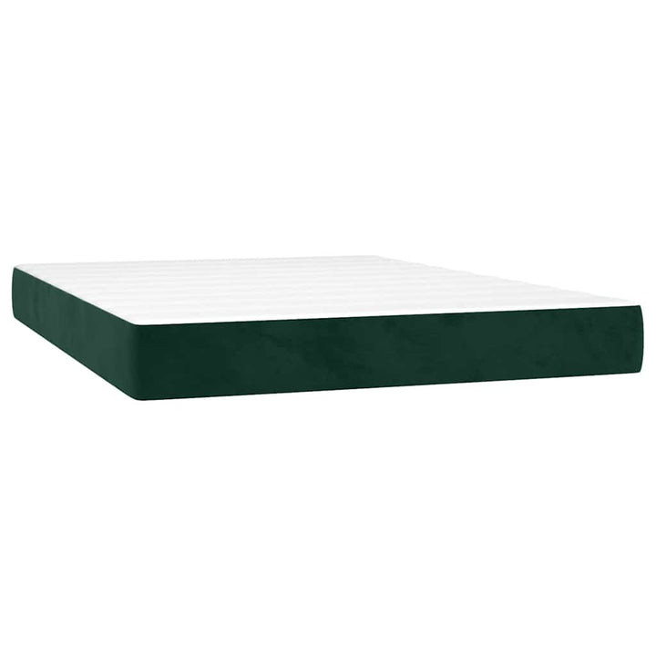 kontinentalseng med madras 140x200 cm fløjl mørkegrøn